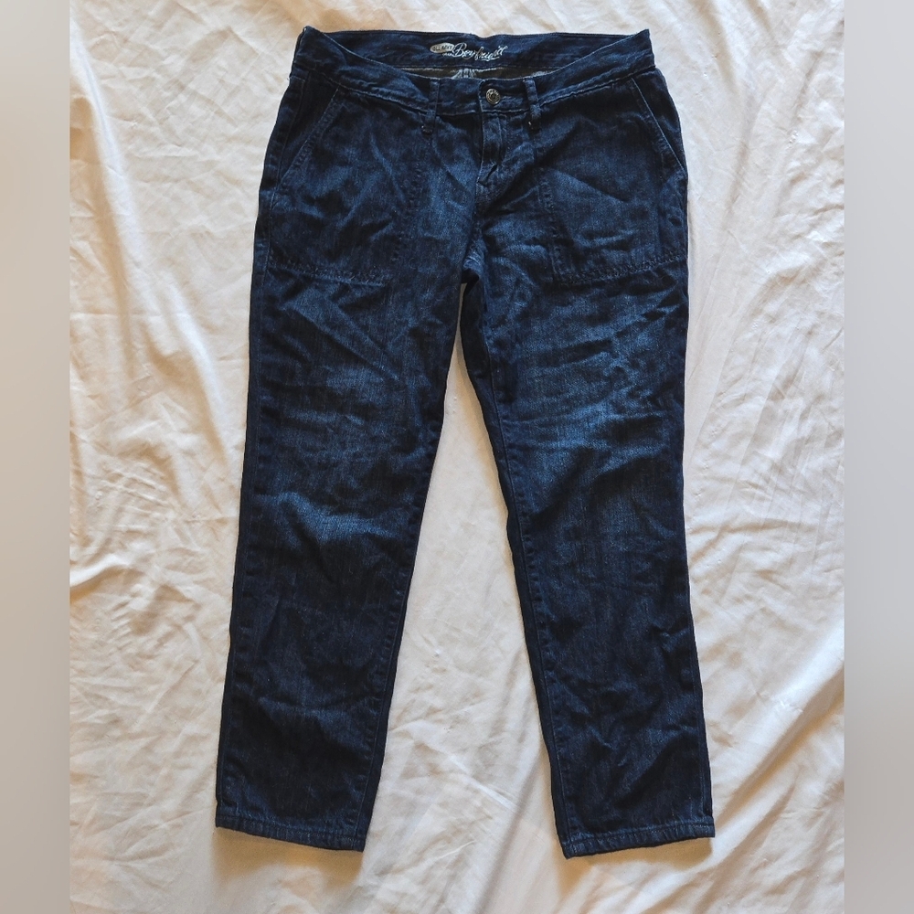 Old Navy Women's Boyfriend Fit Cropped Jeans - Dark Blue Size 8